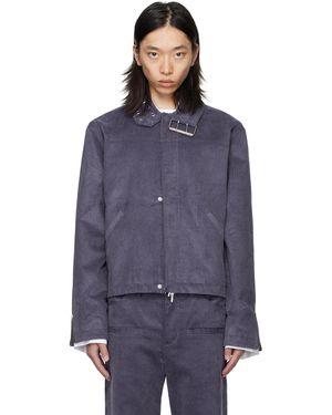 AV VATTEV Collar Belt Jacket - Blue