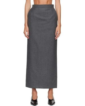 R2W Melonia Wool Maxi Skirt - Grey