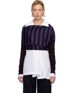 Dries Van Noten Burgundy & Merino Wool Bolero - Black