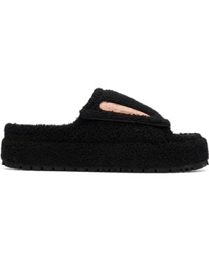 PDF Sherpa Fleece Sandals - Black