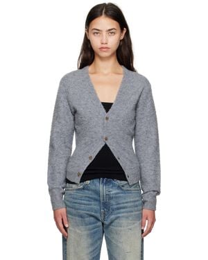 R13 グレー Split Hem カーディガン - ブラック