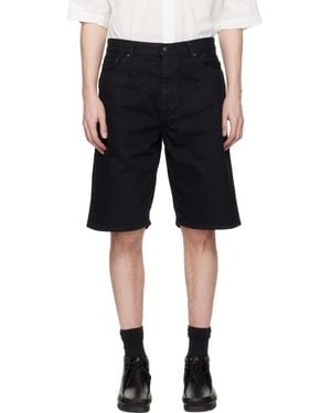 vowels Overdyed Painter Shorts - Black