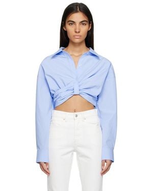 T By Alexander Wang Blue Cropped Shirt