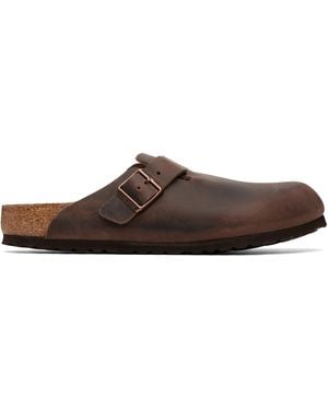 Birkenstock Regular Boston Oiled Leather Slip-On Loafers - Brown