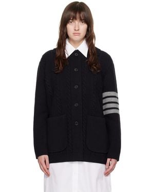 Thom Browne Thom E ネイビー 4-bar コート - ブラック