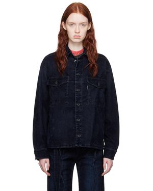 OTTOLINGER Navy Oversized Denim Jacket - Blue