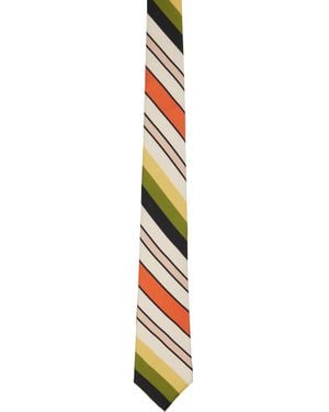 Jean Paul Gaultier Striped Tie - Metallic