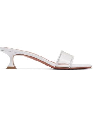 AMINA MUADDI Andreea Glass Slipper 45 Heeled Sandals - White