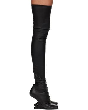 Rick Owens Cantilever Leather High Boot - Black