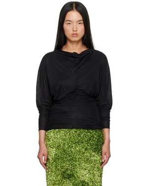 Dries Van Noten ドレープ ブラウス - ブラック