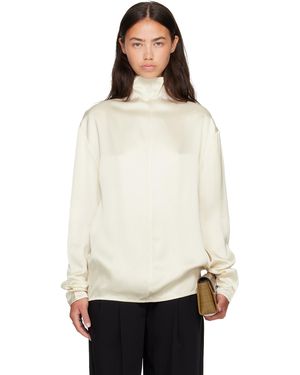 TOTEME Off- Slouch-Neck Blouse - White