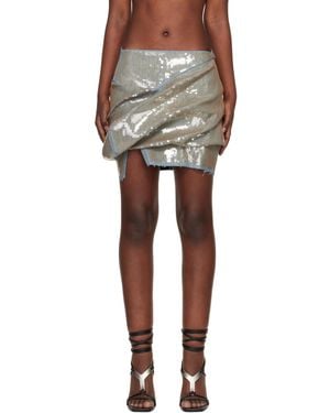 Rick Owens Temple Draped Denim Miniskirt - Black