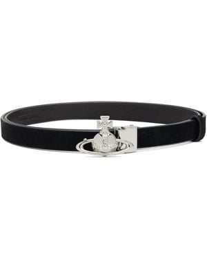 Vivienne Westwood Small Orb Buckle Belt - Black
