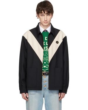 Valentino Vlogo Signature Diagonal Wool Jacket - Black