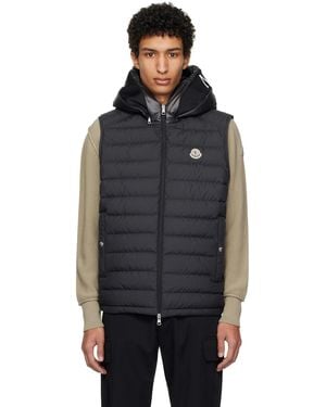 Moncler Bourget Hooded Down Vest - Black