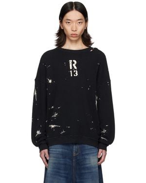 R13 Paint Splatter Sweatshirt - Black