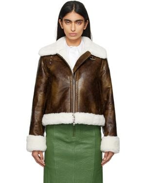 Stand Studio Off- Lorelle Faux-Shearling Jacket - Green