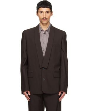 Maison Margiela Minimal Collar Wool Blazer - Black