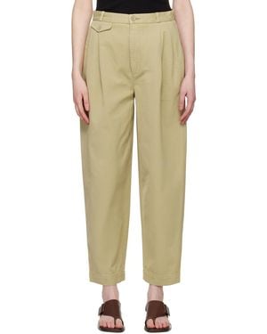 Agolde Khaki Becker Trousers - Natural