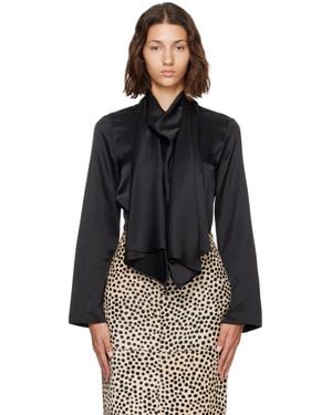 Rohe Satin Cape Blouse - Black