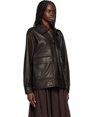 【関税込み】Nour Hammour ブラウン Bam スエードジャケット Brown Bam Suede Jacket by Nour Hammour on Sale