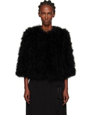 Yves Salomon Short Feather Jacket - Black