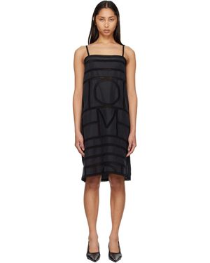 TOTEME Monogram Silk Midi Dress - Black