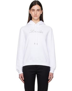Lanvin Bead Embroidered Hoodie - White