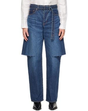 Sacai Belted Jeans - Blue