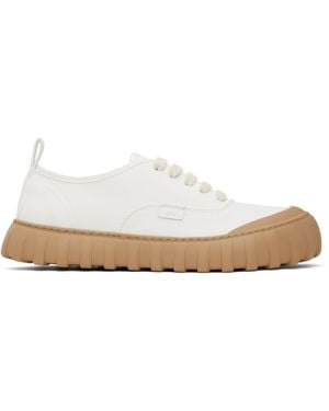 Ami Paris オフホワイト Tempo コットンキャンバス ローカットスニーカー - ブラック