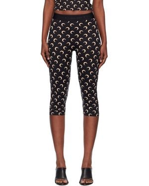 Marine Serre Recycled Moon Jersey Capri Leggings - Black