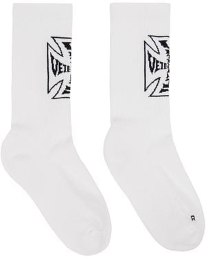 Vetements Biker Cross Logo Socks - White
