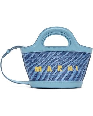 Marni Wavy Tropicalia Micro Tote - Blue