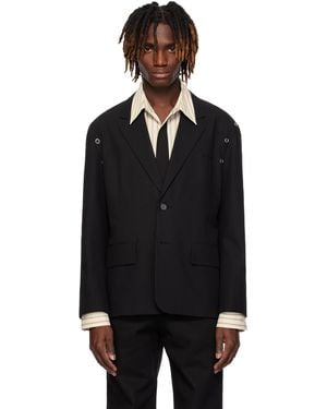 we11done Pierced Jersey Blazer - Black