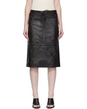 Christopher Esber Burnished Eddie Leather Midi Skirt - Black