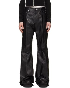 Rick Owens Tower Bolan Bootcut Leather Trousers - Black