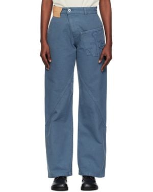 JW Anderson Twisted Workwear Trousers - Blue