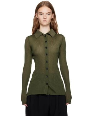 RECTO. Both Sides Opening Cardigan - Green