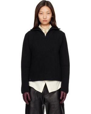 Mackage Pull Gladys Noir En Tricot À Demi-Glissière