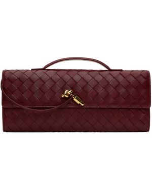 Bottega Veneta Burgundy Long Clutch Andiamo Bag - Red