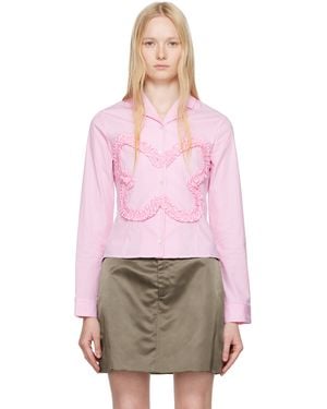 Sandy Liang ピンク Papillon シャツ