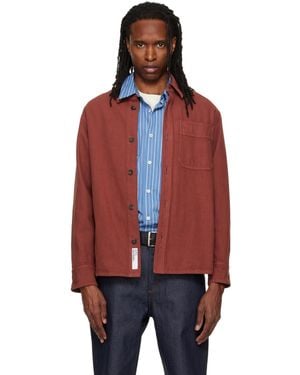 A.P.C. Burgundy Basile Logo Overshirt - Red