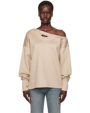 Balmain ベージュ アシンメトリー ジャージ オフショルダー スウェットシャツ - ナチュラル