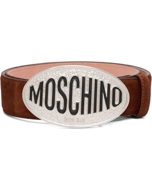 Moschino Logo Hardware Belt - Brown