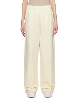 Moncler Off- Wide Leg Cotton Joggers - Natural
