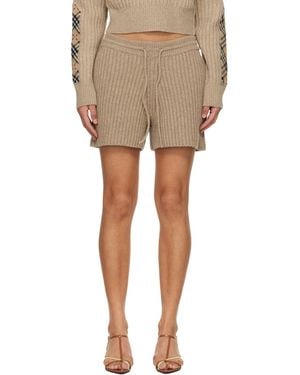Burberry Wool Shorts - Natural