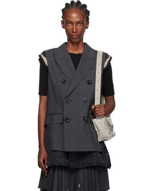 Sacai Glen Check Vest - Black