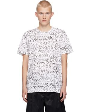 Marni ホワイト Scribble Motif Tシャツ