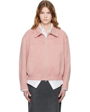 DUNST Collared Faux-Suede Jacket - Orange