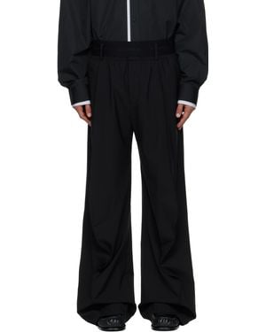 ALAINPAUL Knee Shape Tailored Trousers - Black